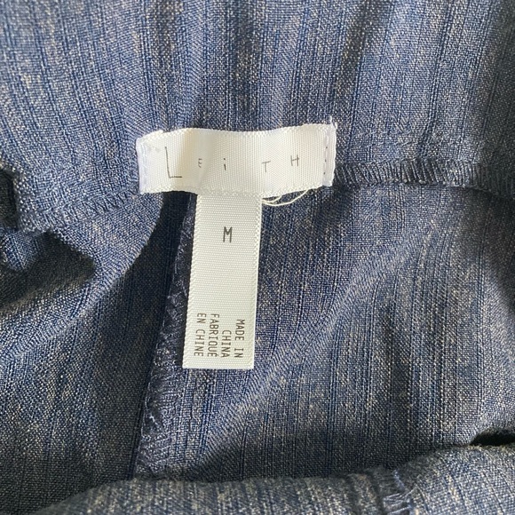 Leith ladies high waist blue tie shorts size Medium - Picture 4 of 6